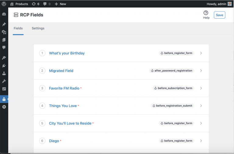 Restrict Content Pro – Custom Fields
