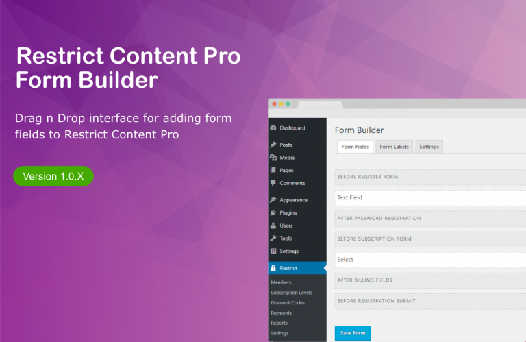 Add custom fields to Restrict Content Pro