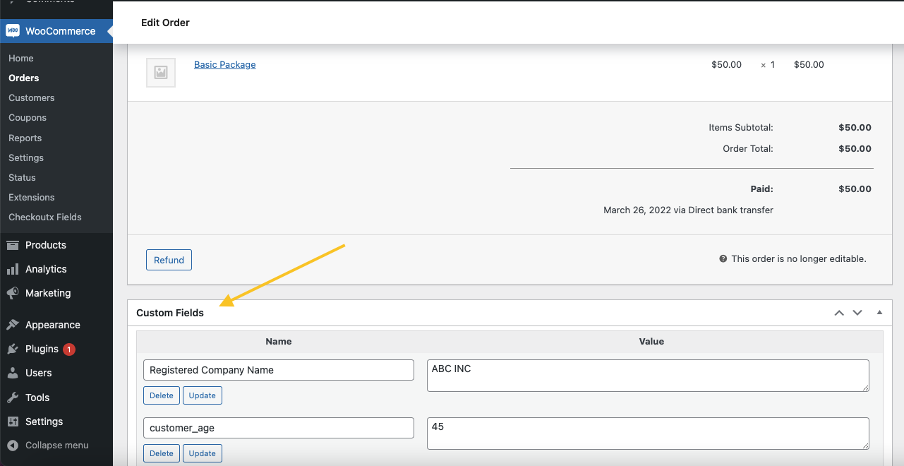 Display Fields in Order Details, Emails etc – Pluginette